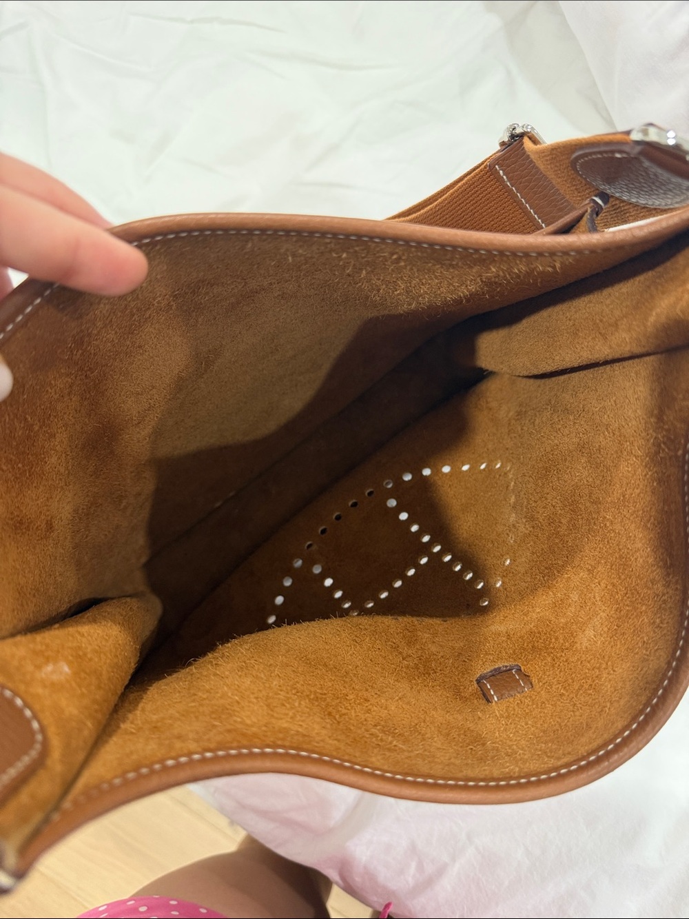Hermes Brown Evelyne Leather Crossbody Bag - Picture 8 of 13